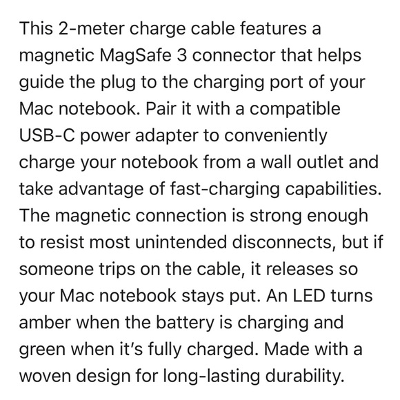 USB-C to MagSafe 3 Cable (2 m) - Silver - Picture 3 of 8